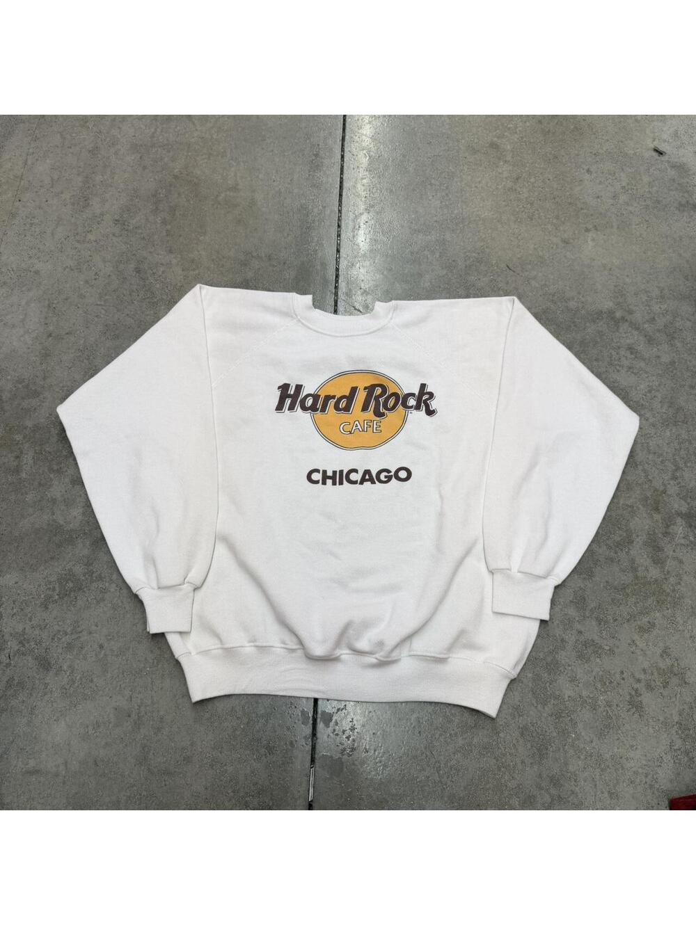 vintage hard rock cafe chicago destination white crewneck size xl